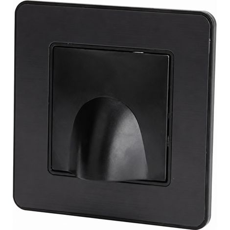 Piastra di uscita cavi ad incasso modello KOURO in metallo nero spazzolato ZENITECH