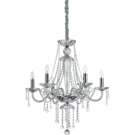Lampadario Classico Amadeus Metallo-Cristallo Trasparente 6 Luci E14 (1/2)