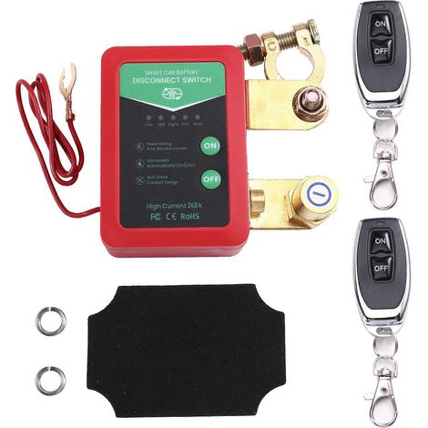 Interrupteur de déconnexion intelligent pour batterie de voiture 12V/24V 240A, interrupteur de coupure automatique pour batterie de voiture ou de bateau (1/5)