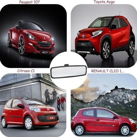 Rückspiegel für Citroën C3, Innenspiegel für Citroën C1, ABS-Gehäuse für Innenspiegel 814842 für Peugeot 107/206/106, Rückspiegel für Citroën C1, Windschutzscheibe, Rückspiegel für (1/4)