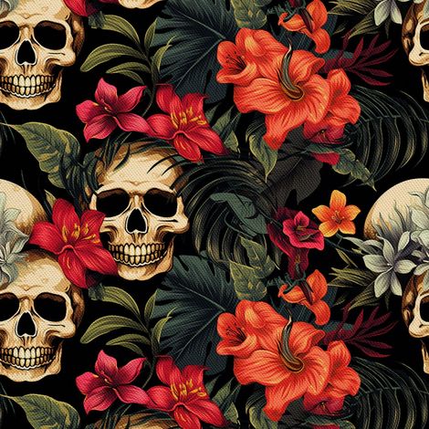 Tela decorativa para exteriores Oxford - Motivo de calavera I DX4342 (1/5)