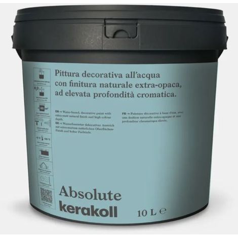 Pittura decorativa all’acqua finitura extra-opaca absolute bianco 4 lt