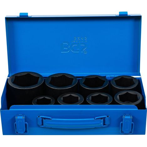 BGS Kraft-Steckschlüssel-Einsatz-Satz Sechskant Antrieb Innenvierkant 25 mm (1") SW 27 - 50 mm 8tlg. - 5245 (1/5)