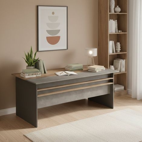 Escritorio Cecima, Tablero de Madera Nobilitada, 89.5x180x75h cm Marrón (1/5)