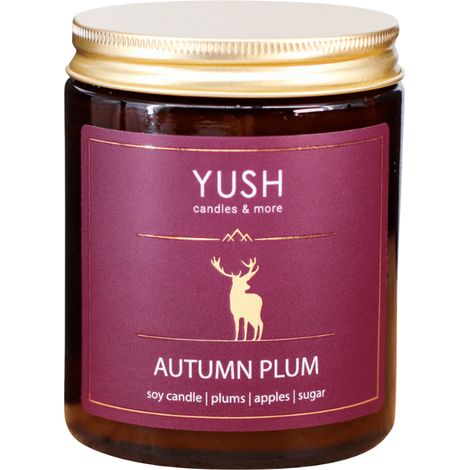Herbstpflaume – Sojakerze mit Pflaumenduft – yush – 180 ml (1/3)
