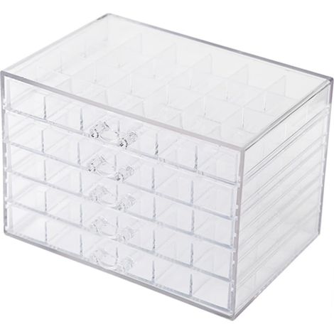 120grilles Boîte Rangement Ongle Compartiments Présentoir Bijoux Transparent Organisateur Capsules Manucure Étui Paillettes Ongles (1/5)