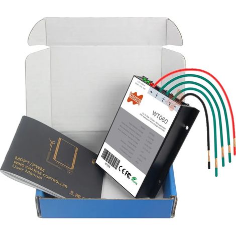 Controlador de carga para turbinas eólicas, carga automática, resistente al agua IP67, controlador WT060 (1/2)