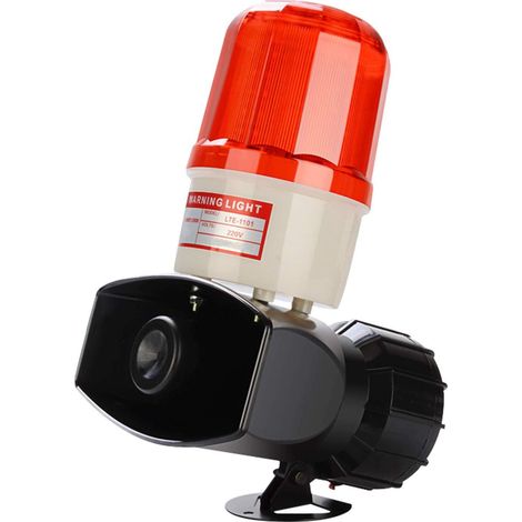 Avertisseur sonore et lumineux industriel avec gyrophare, alarme extérieure/intérieure, flash de sécurité d'urgence, signal lumineux puissant (1/5)