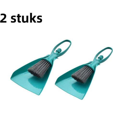 Lot de 2 brosses de bureau pour tiroir - mini-brosse aspirateur - convient pour le clavier et la table à manger - petite brosse de bureau - bleue (1/5)