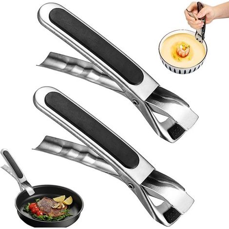 2 piezas，Pinzas anti-quemaduras，Pinzas para cuencos，Pinzas para platos，Pinzas de acero inoxidable，Pinzas para freidora de aire (1/5)
