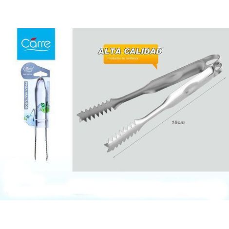 pinza para hielo multiusos sin muelle 18 cms inoxidable carre
