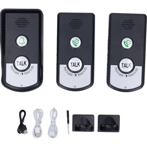 Wireless Intercom Doorbell 1500 Meters 2 Charging Methods Intercom for Home Security (1/5)