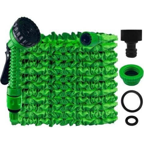 15 m extendable garden hose, flexible and lightweight, with 7 water jets, for watering, gardening and cleaning. (1/4)