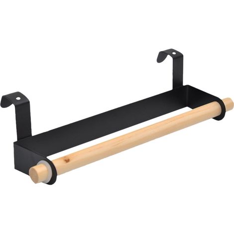 Support Adhésif Pour Essuie-Tout - Fixation Sous Placard Sans Perçage - En Fer Et Bois - Pour Cuisine Et Salle De Bains - 26 X 6 X 6 Cm - 1 Pièce (1/4)