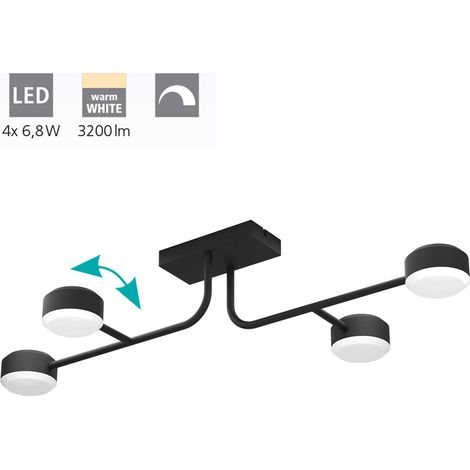 Plafond Clavellina Plastic blanc LED 4x6.8W 3000K L: 89 cm B: 46,5 cm H: 18,5 cm Dimmable (1/4)
