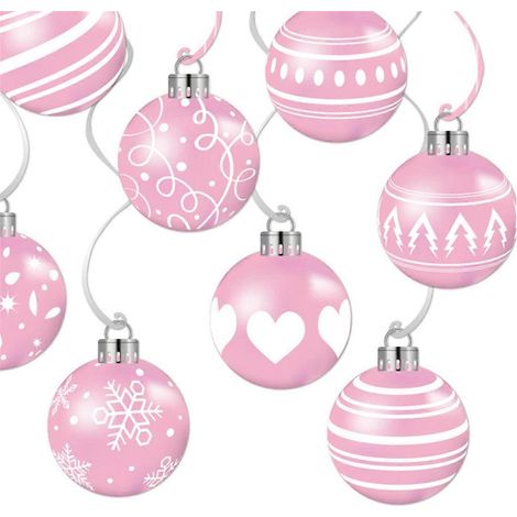 24 boules de Noël roses à suspendre pour une fête de Noël (1/5)