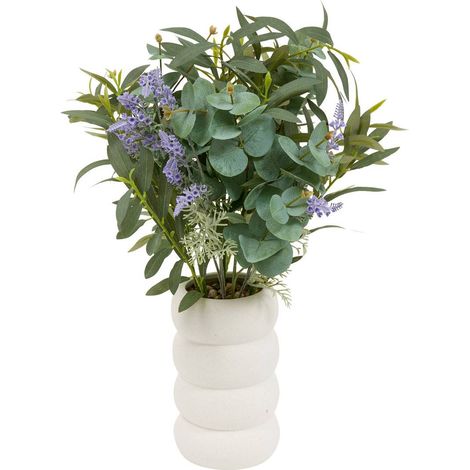 Composizione floreale artificiale uda lavanda ed eucalipto 66 cm - Atmosphera créateur d'intérieur