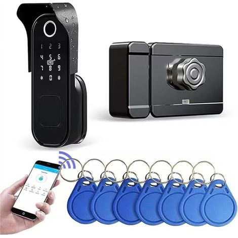 Serrure Intelligente à Empreinte Digitale, Étanche IPX5 Entrée Sans Clé, Étanche IPX5, Contrôle par App (1/5)