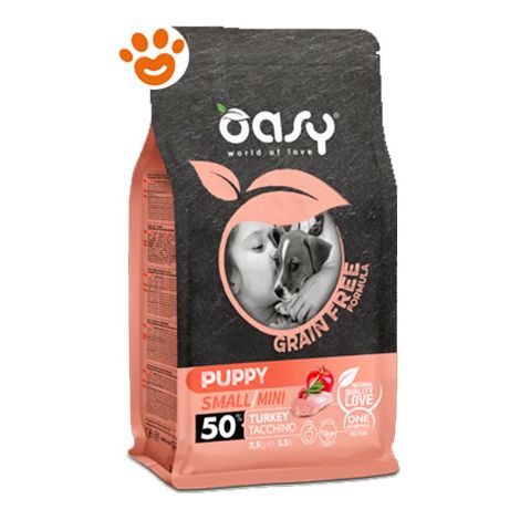Oasy Dog Grain Free Puppy Small/Mini Tacchino - Oasy Dog Grain Free Puppy Small/Mini Tacchino - Any, Sacco Da 800 Gr