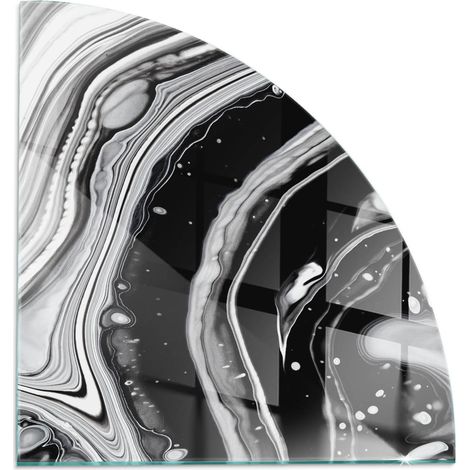 Plaque en verre trempé de sol décorative imprimée premium sous cheminée Vagues et lignes abstraites 1/4 100x100 cm (1/5)
