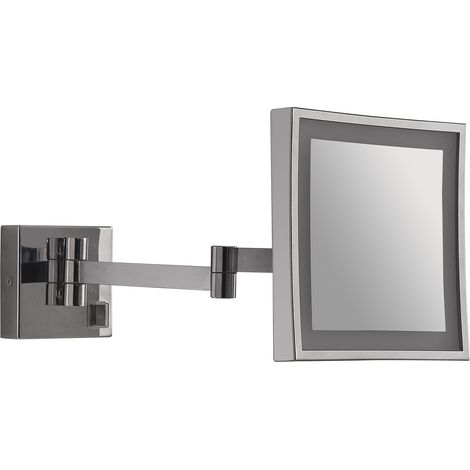 Specchio Ingranditore Da Muro Quadrato 5X Con Led  Nina