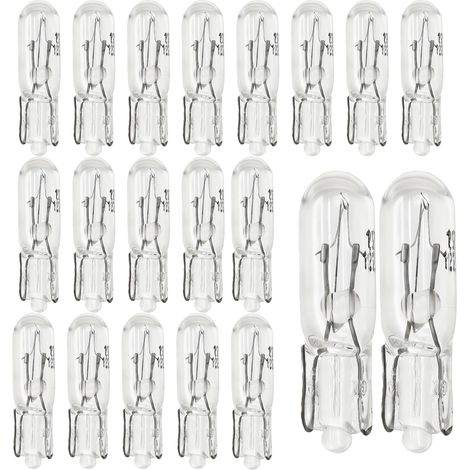 20 pcs T5 12v 1.2w Led Ampoules Pour Voiture, Tableau de Bord et Compteur, LumièRe Blanche IntéRieure, Indicateur, Plafonnier, MatéRiau Quartz Verre Durable, pour Voiture Moto Camion (1/5)
