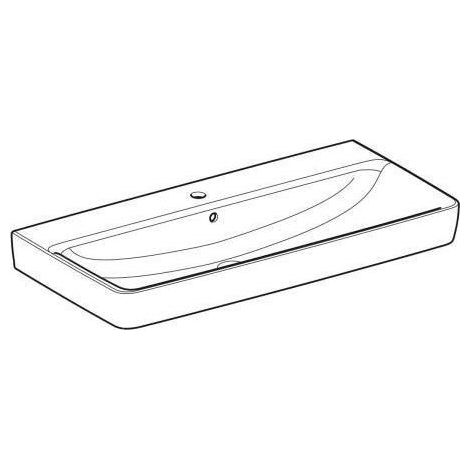 Geberit Renova Plan, Waschtisch, 100x48 cm, 1 Hahnloch, mit
