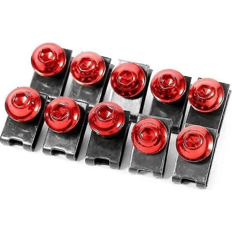 Kit de vis M5 pour carénage de moto, boulons de carénage de 5 mm, vis à clip, vis à ressort pour coque de moto (rouge) (10 pièces) (1/3)