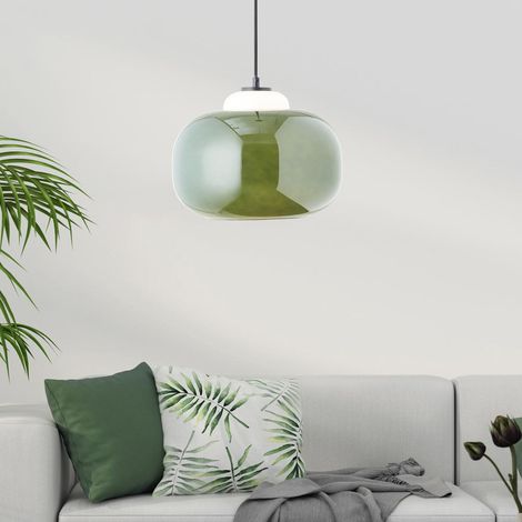 Brilliant Blop Pendelleuchte 30cm grün Glas/Metall 1x A60, E27, 60 W, Geeignet für Normallampe (nicht enthalten) (1/5)