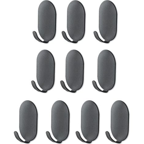 Juego de 10 ganchos adhesivos – Perchas de pared sin clavos – Ganchos de pared autoadhesivos muy resistentes para baño, cocina, oficina, fregadero y frigorífico (1/5)
