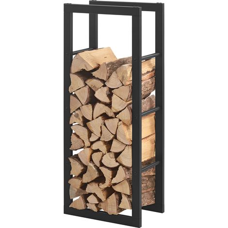 Kaminholzregal Täby Stahl 40x25x100cm Schwarz [en.casa]