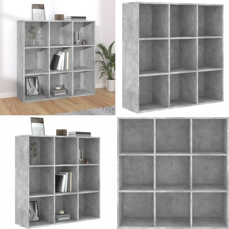 Bücherregal Betongrau 98x29x97,5 cm Holzwerkstoff - Buche Regal - Holzkasten - Bücherständer - Wohnraumorganisation - Aufbewahrungslösung - Home & Living