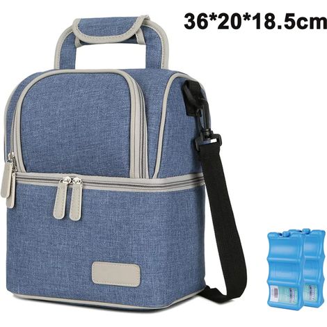 Sac isotherme pour lait maternel, biberon, étanche, pour congélateur, maman, sac à dos de voyage, portable, isolé, boîte à lunch pour femmes, hommes, enfants, grande capacité, sac à main, bleu denim (1/5)