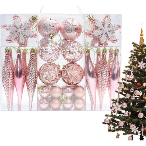 Boules De Décoration De Noël 40 Pièces Décoration Boule Festive  Ornement Ambiance De Noël Pour Table À Manger Ferme Salon Intérieur Extérieur Manteau Cheminée Porche Couronne Armoire (1/5)