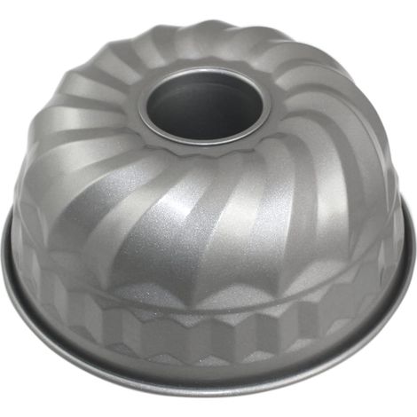 1 moule à gâteau, moule à anneau fantaisie antiadhésif en acier au carbone, 8,6 x 4 pouces de profondeur, gris