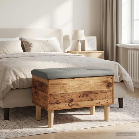 vidaXL Banco de Almacenamiento con Cojín Madera de roble (1/5)