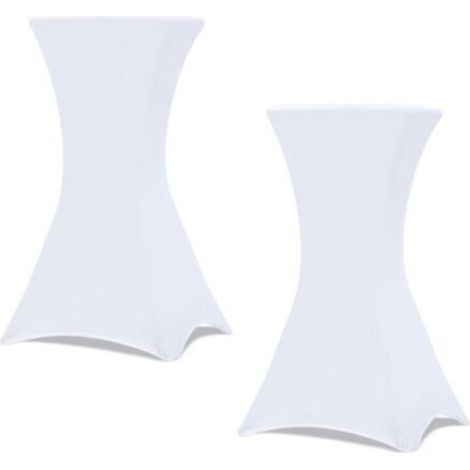 Lot de 2 housses blanches pour table haute pliante 110 CM (1/4)