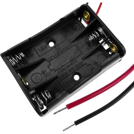 BeMatik - Battery compartment. Porte-pile plat pour 3 piles AAA LR03 1.5V (1/5)