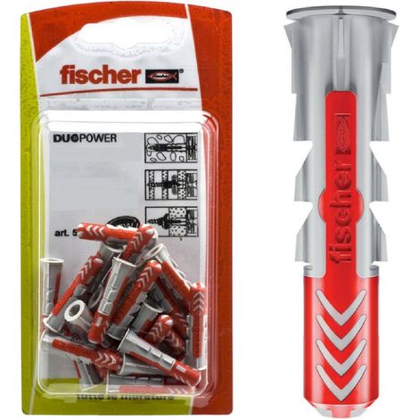 cheville dUOPOWER, gris/rouge, 8 x 40 mm, Set de 16 pièces