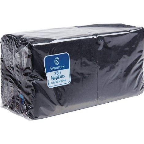 Serviettes cocktail noires 250 mm - Katrin - Carton de 2000 (1/5)