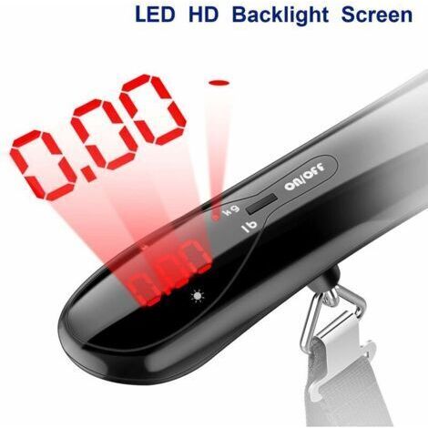 NALOOKAMIC Vtizikl Balance électronique pour bagages Balance numérique portable Max 50 kg/110 lb Balance de pesée de valise avec fonction tare et affichage rétroéclairé LED pour courrier/voyage/shoppi (1/4)