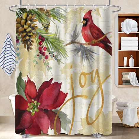 Rideau de bain imprimé polyester 180x180 esthétique rideau étanche pour baignoire d’angle (1/5)