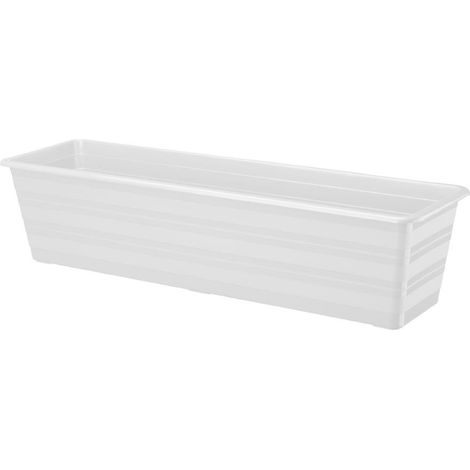 Vaso da fiori Draco per balcone, 60 cm, verderia bianca