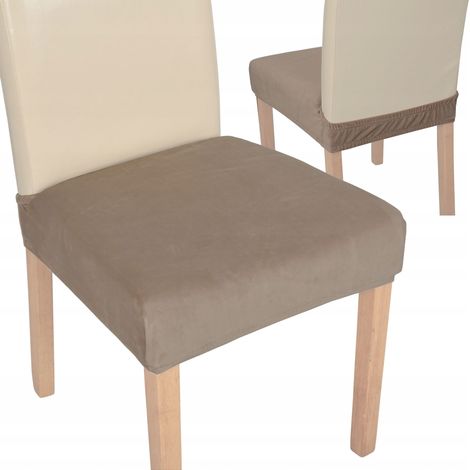 FUNDA PARA SILLA, ASIENTO DE SILLA, terciopelo alto, TESS, beige