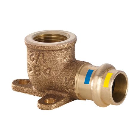 GOMITO 90Â° F FIL.F CON FLANGIA A 3 FORI A PRESSARE ACQUA GAS B ONE- Diam 18 x 1/2- IBP- pezzi 1 (1/2)