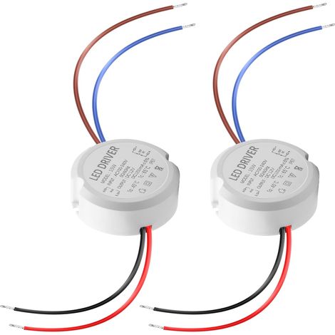 Lot de 2 transformateurs LED 12 V, transformateur 230 V vers 12 V, mini bloc d'alimentation IP67 étanche DC 12 V transformateur rond encastré 1,25 A 15 W pour intérieur et extérieur (1/5)