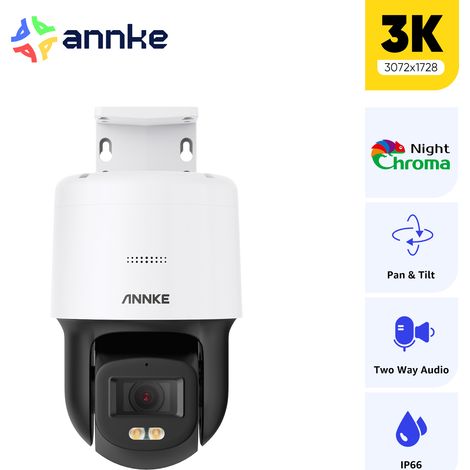 ANNKE 3K PT PoE Cámara de seguridad exterior color visión nocturna detección movimiento audio bidireccional (1/5)