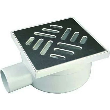 Chiusino sifonato in pp con scarico laterale e griglia in acciaio : Dimensione - cm 15x15 e scarico Ø50 (1/3)