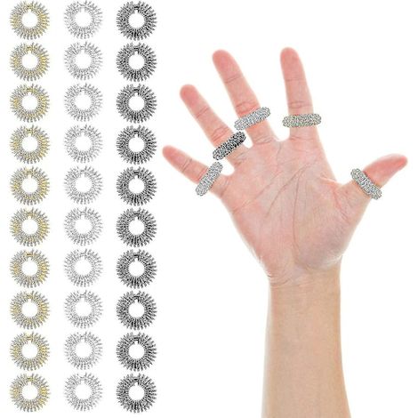 30 anneaux de massage par acupression pour les doigts, anneaux sensoriels à picots-AquaForge (1/5)