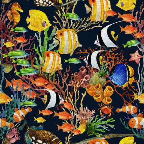 Outdoor-Dekostoffe Oxford - Motiv Fisch (1/5)